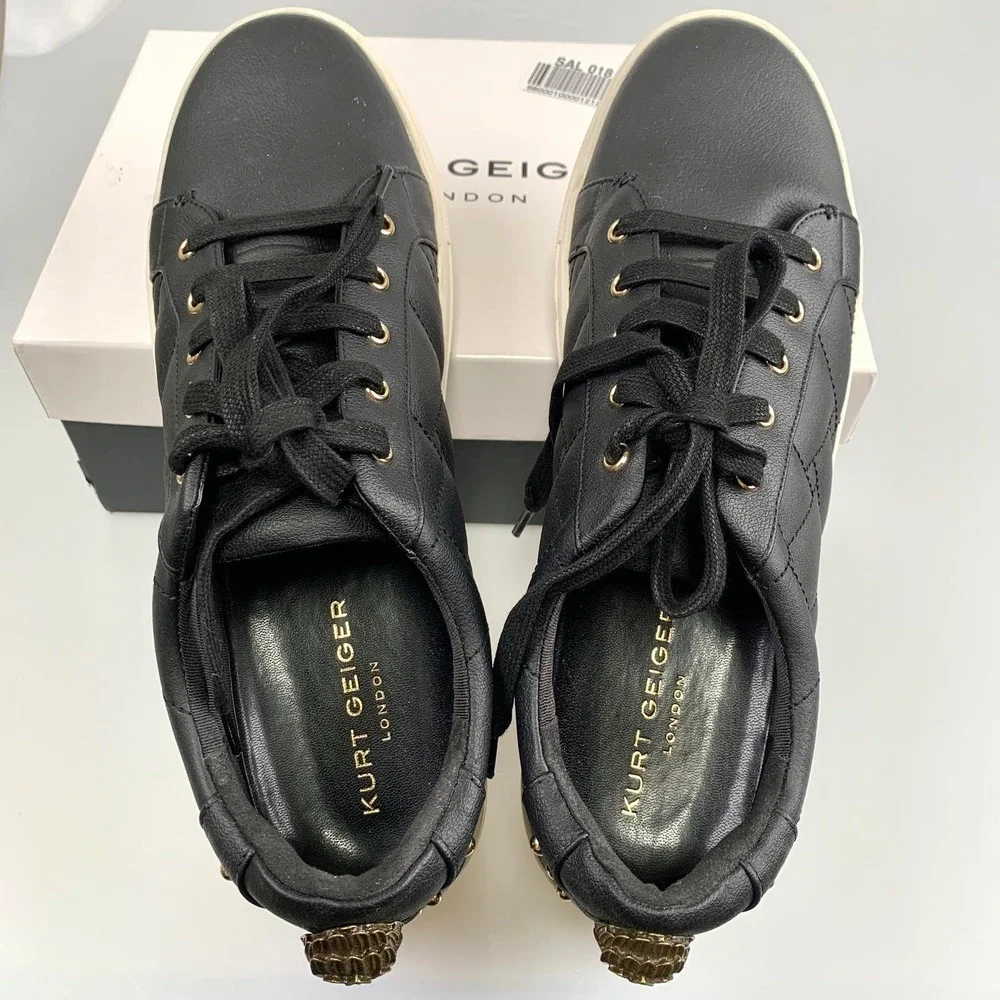 Kurt Geiger Ludo Quilted Sneaker Size 41.5 Black - Picture 10 of 11
